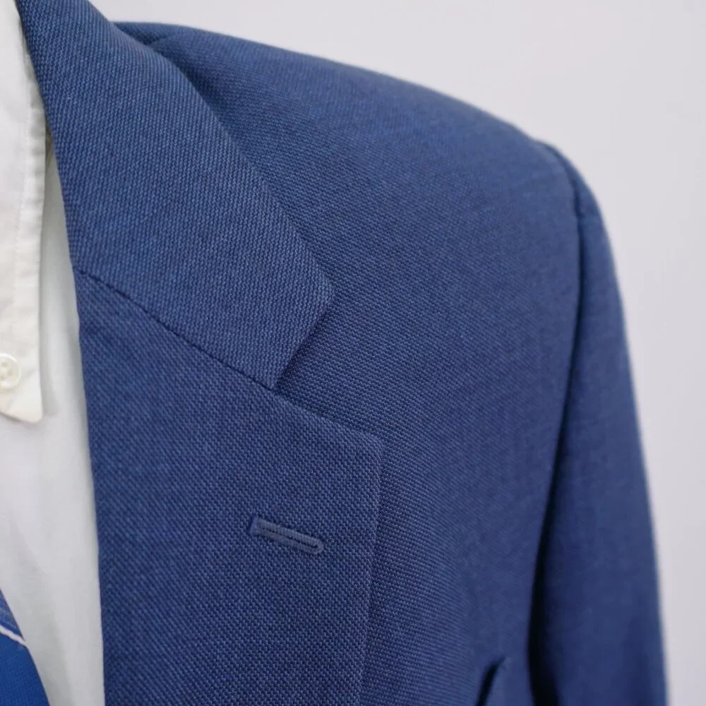 Jos A Bank Wool Blue Basketweave 2‎ Button Blazer 42L / Slim 44L